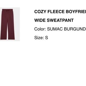 Aritzia Sumac Burgundy Sweatpants